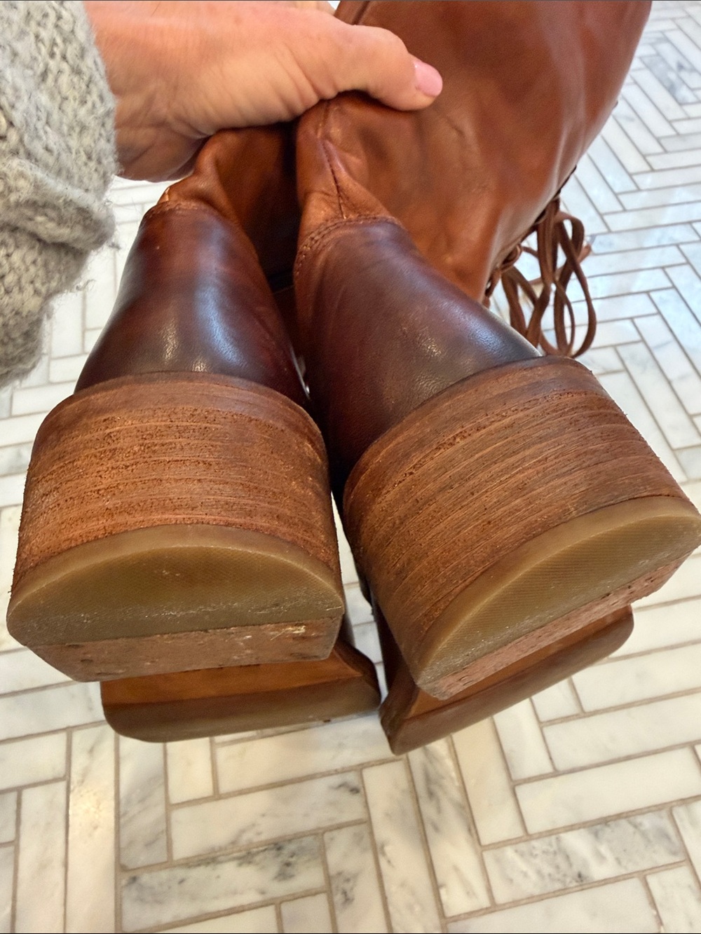 Vintage Foundry Co. Tall Lace-Up Leather Boots – Size 7.5 - Picture 8 of 8